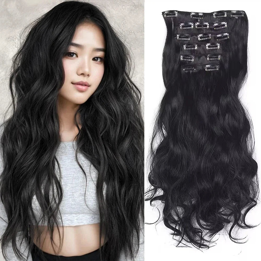 Thick Curly Clip In Hair Extensions Set