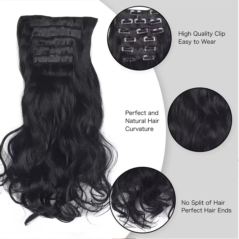 Thick Curly Clip In Hair Extensions Set