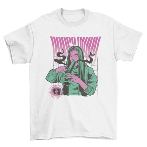 Bong smoking girl t-shirt design