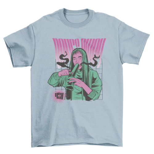 Bong smoking girl t-shirt design
