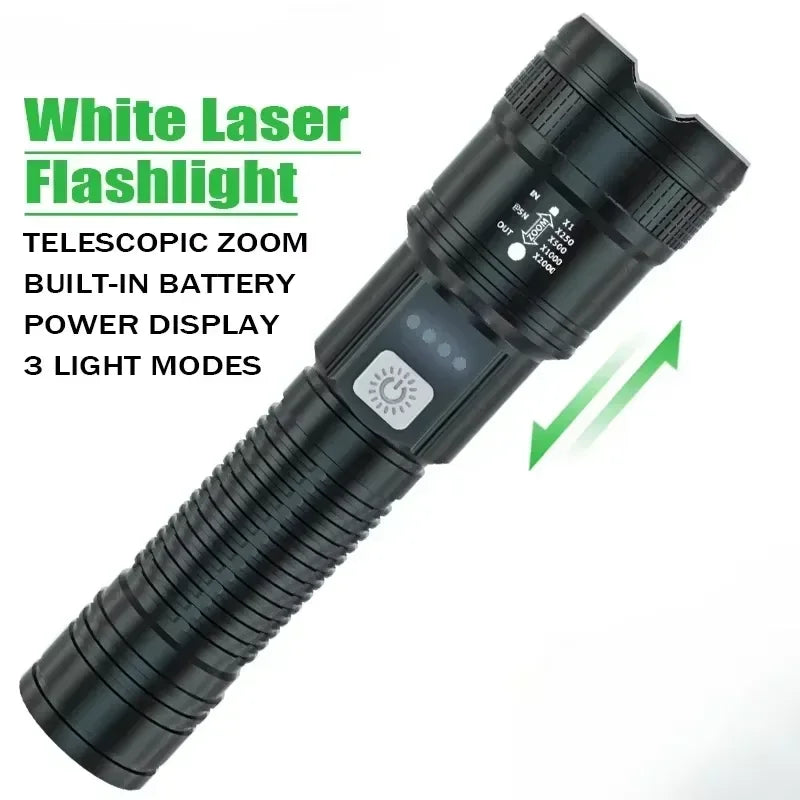 High-power Led Flashlight USB Rechargeable Torch Zoomable Light with Built-in Battery Camping Hiking Lantern Emergency Lamp