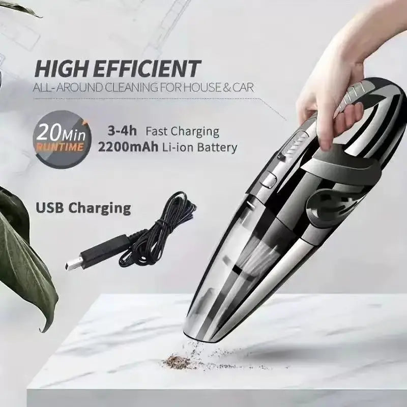 Portable Car Wireless Vacuum Cleaner Powerful Suction Rechargeable Handheld Vacuum Cleaner Quick Charge for Car Home Pet Hair