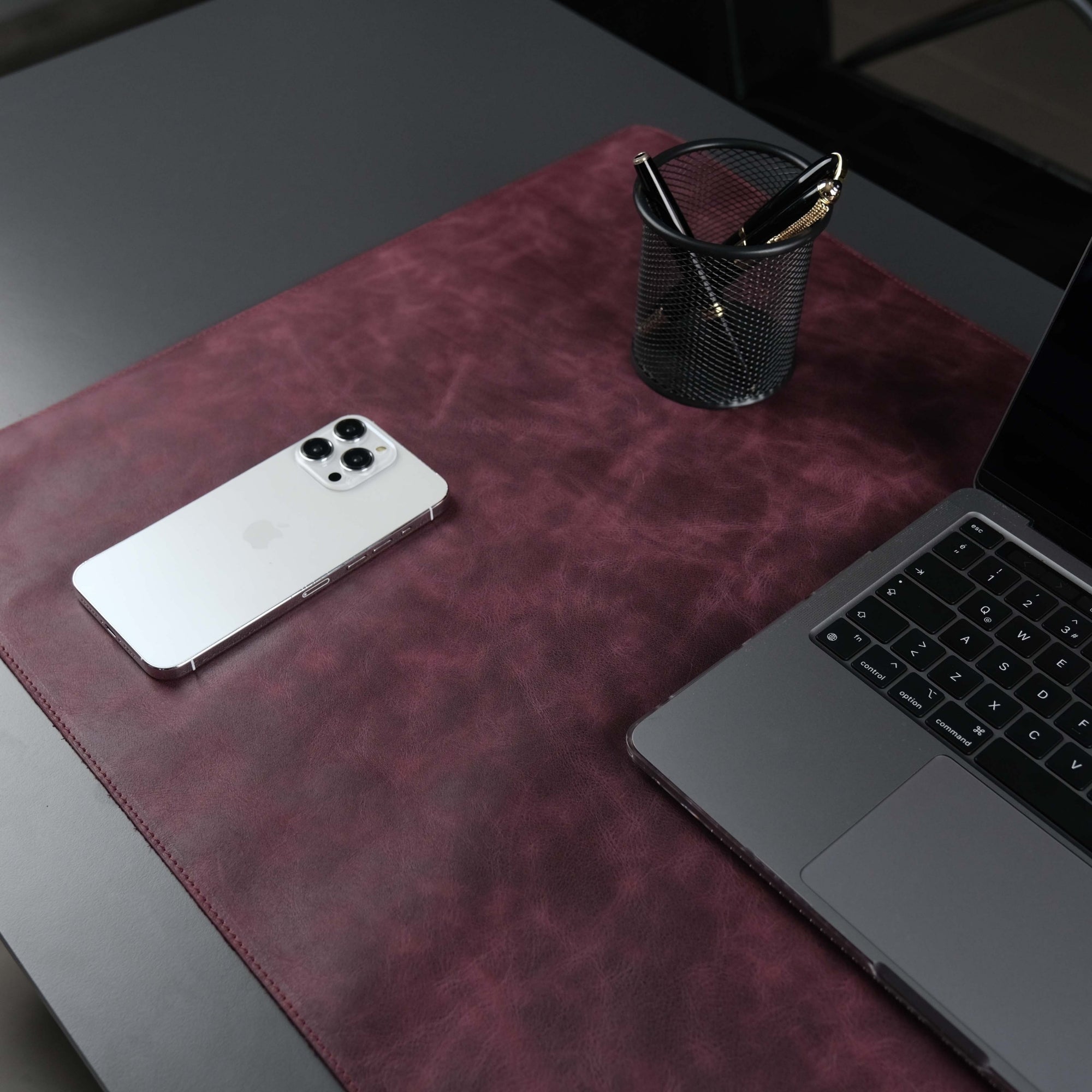 Jersey Purple Leather Desk Pad for Office and Home