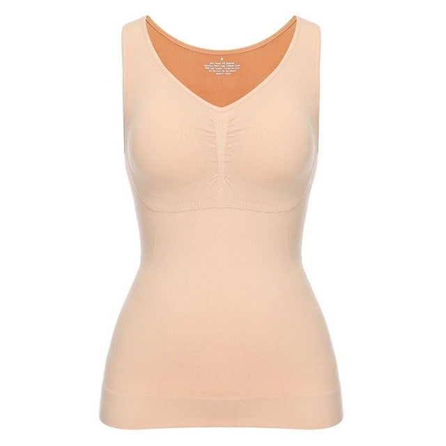 Tank Tops for Women with Built in Bra Shelf Bra Casual Wide Strap Basic Camisole Sleeveless Top Shaper with Removable Bra