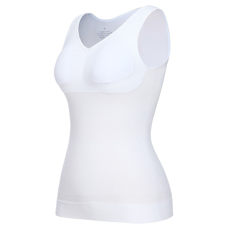 Tank Tops for Women with Built in Bra Shelf Bra Casual Wide Strap Basic Camisole Sleeveless Top Shaper with Removable Bra